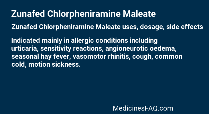 Zunafed Chlorpheniramine Maleate