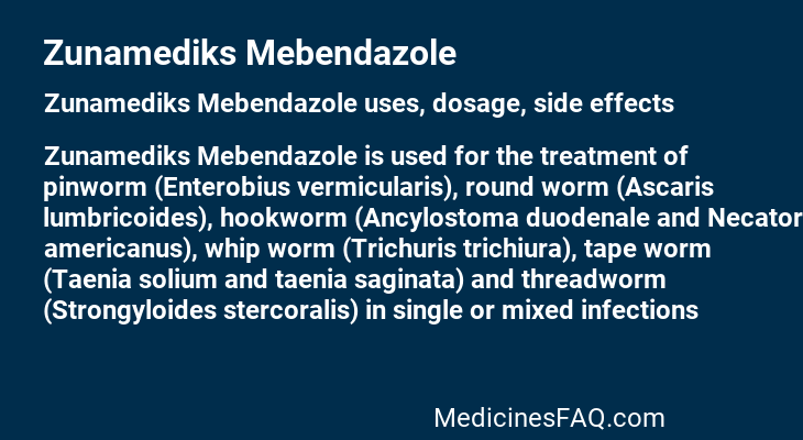 Zunamediks Mebendazole