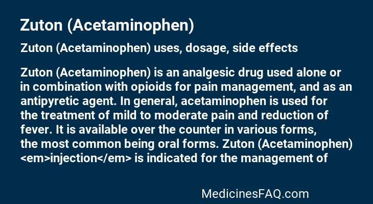 Zuton (Acetaminophen)