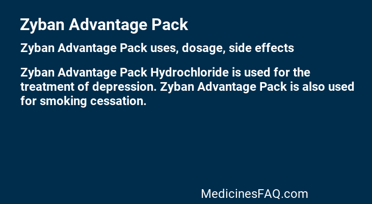 Zyban Advantage Pack