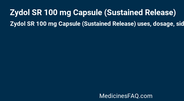 Zydol SR 100 mg Capsule (Sustained Release)