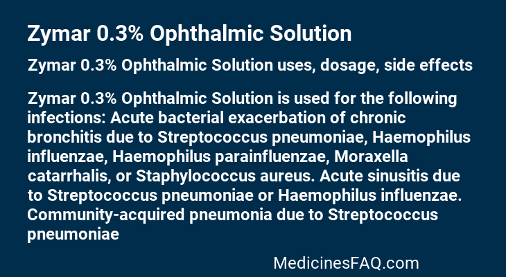 Zymar 0.3% Ophthalmic Solution