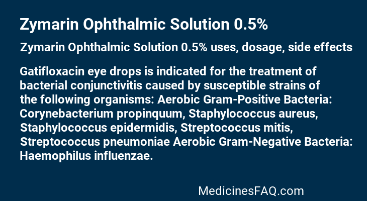 Zymarin Ophthalmic Solution 0.5%