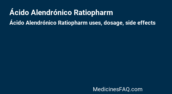 Ácido Alendrónico Ratiopharm